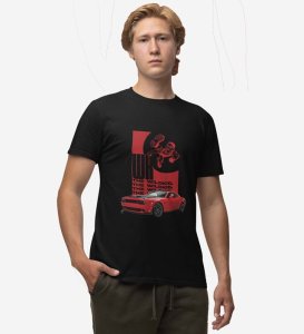 Street Dominator : Speed Fury Graphic Printed Black T-Shirt