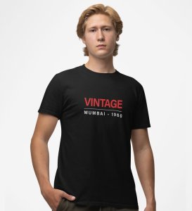 Gateway of India: Tribute to Mumbai Graphic Printed Black T-Shirt