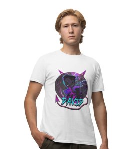 Cyber Storm : Empowering Identity Through Neon and Thunder Graphic Printed White T-Shirt