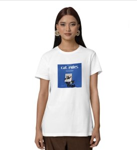 Breaking Meows: Cat Reads All Graphic Printed White T-Shirt