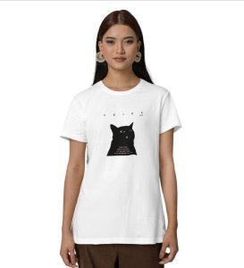 Cosmic Claws: Aries Cat Attitude Graphic Printed white T-Shirt