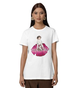 Bold Charm: Woman Power Graphic Printed White T-Shirt