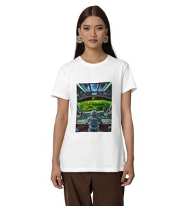 Infinite Float: Spaceman Graphic Printed White T-Shirt