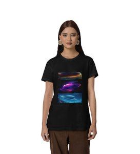 Rhythm of the Universe: Solar System Graphic Printed Black T-Shirt