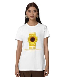 Whispers of Nature: Graphic Printed whiteT-Shirt