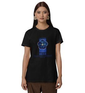 Wings Attracted to Peace: Graphic Printed Black T-Shirt