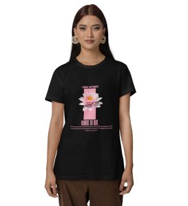 Charmed by Calmness: Graphic Printed Black T-Shirt