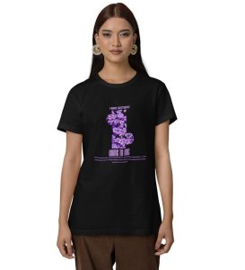 Where Butterflies Belong: Graphic Printed Black T-Shirt