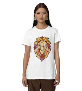 Violet Shadow Beast: Graphic Printed White T-Shirt