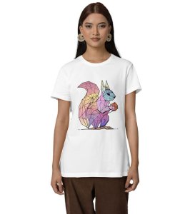 Tiny Triangles, Big Charm: Graphic Printed White T-Shirt