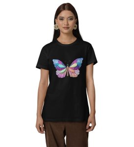 Squirrel of Pastel Realms: Graphic Printed Black T-Shirt
