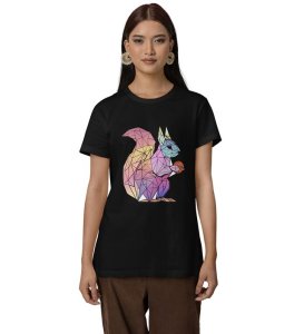 Tiny Triangles, Big Charm: Graphic Printed Black T-Shirt